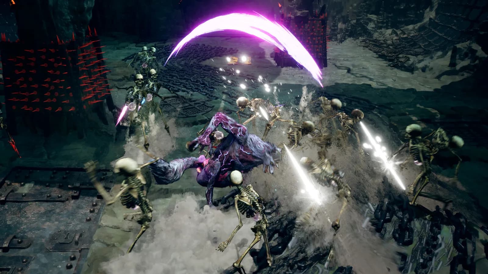 Stupid Never Dies werewolf style delivering a purple slash attack.